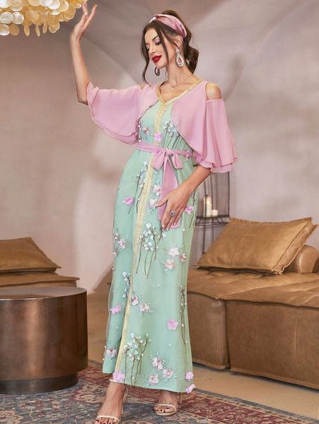 floral embroidery appliques cold shoulder split hem belted dress x26i#, Black;gray
floral embroidery appliques cold shoulder split hem belted dress x26i#, Black;gray