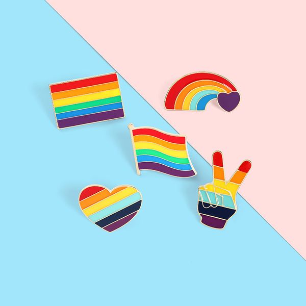 creative cartoon rainbow bridge brooches set 5pcs gold plated enamel paint heart badges for girls alloy flag lapel pin denim shirt jewelry g, Gray
creative cartoon rainbow bridge brooches set 5pcs gold plated enamel paint heart badges for girls alloy flag lapel pin denim shirt jewelry g, Gray