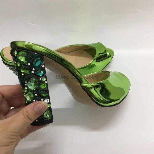 crystal beading flower high heel sandal woman mirror green y open toe outwear shoes summer slippers 220326, Black
crystal beading flower high heel sandal woman mirror green y open toe outwear shoes summer slippers 220326, Black