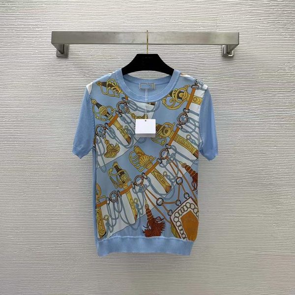 women's knits & tees 2022 summer autumn runway sweater o neck short sleeve silk blend high end jacquard pullover women's designer, White
women's knits & tees 2022 summer autumn runway sweater o neck short sleeve silk blend high end jacquard pullover women's designer, White