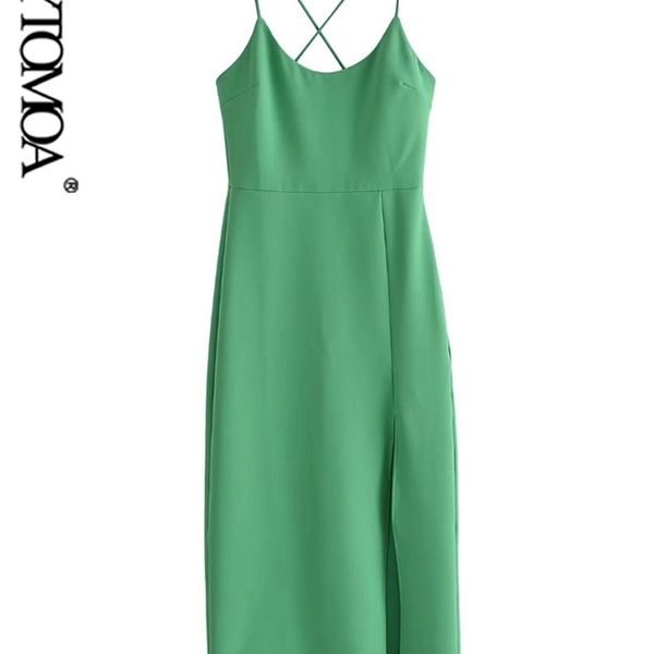 kpytomoa women fashion front slit green midi tube dress vintage backless zipper crossover thin straps female dresses vestidos 220516, Black;gray
kpytomoa women fashion front slit green midi tube dress vintage backless zipper crossover thin straps female dresses vestidos 220516, Black;gray