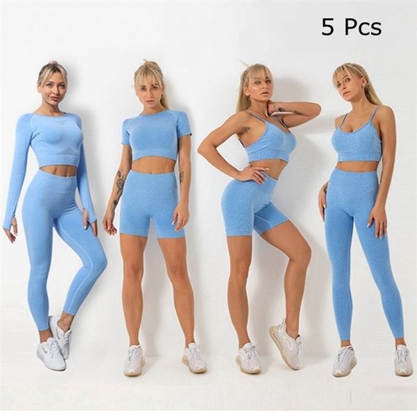 2/3/5 pcs seamless yoga set gym clothing fitness sportswear cropped shirts women high waist leggings sports suit sport bra 220317, Gray
2/3/5 pcs seamless yoga set gym clothing fitness sportswear cropped shirts women high waist leggings sports suit sport bra 220317, Gray