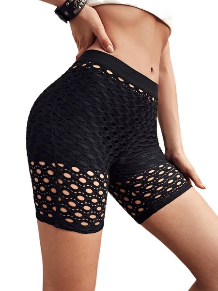 hollow out mesh biker shorts without panty r8tl#, White;black
hollow out mesh biker shorts without panty r8tl#, White;black