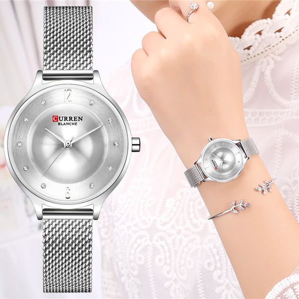 curren brand fashion simple quartz ladies watches luxury rhinestone stainless steel mesh watch woman female clock, Silver
curren brand fashion simple quartz ladies watches luxury rhinestone stainless steel mesh watch woman female clock, Silver