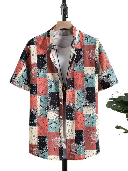 men patchwork print shirt without tee y5tu#, White;black