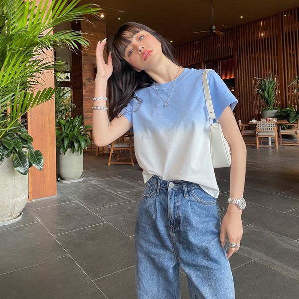 women's t-shirt designer aw king gradient letter embroidered cotton t-shirt women's 21 summer new versatile casual round neck shor, White
women's t-shirt designer aw king gradient letter embroidered cotton t-shirt women's 21 summer new versatile casual round neck shor, White