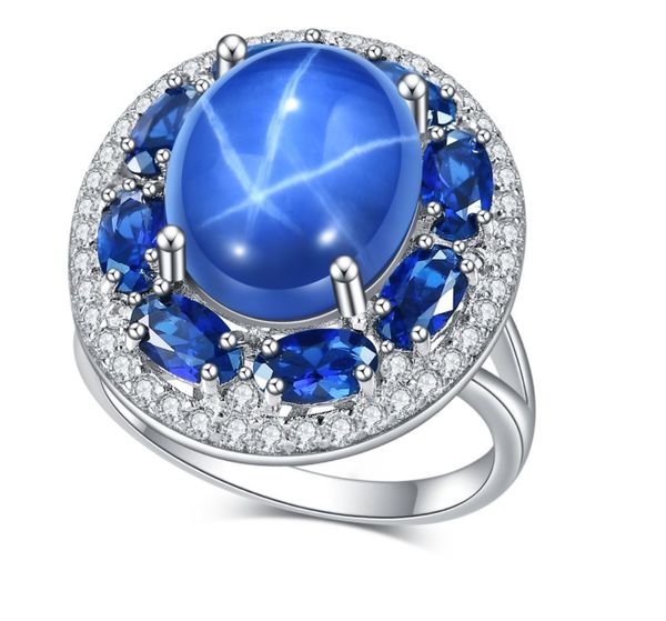 cluster rings gem's beauty 10x12mm lab star sapphire 3x5mm 925 sterling silver modern luxury style for women fine jewelry, Golden;silver
cluster rings gem's beauty 10x12mm lab star sapphire 3x5mm 925 sterling silver modern luxury style for women fine jewelry, Golden;silver