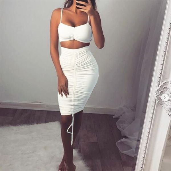 newasia adjustable length two piece set crop and skirt set 2 piece set women pleat ruched bodycon two piece outfits new lj201126, White
newasia adjustable length two piece set crop and skirt set 2 piece set women pleat ruched bodycon two piece outfits new lj201126, White