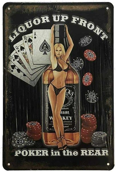 metal vintage chic art decoration liquor up front poker in the rear pinup girl for home bar cafe farm store garage or club 12" x 8"
metal vintage chic art decoration liquor up front poker in the rear pinup girl for home bar cafe farm store garage or club 12" x 8"