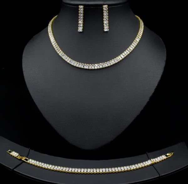 18k gold plated diamond chains women's necklace earring diamond set chain bracelet, Silver
18k gold plated diamond chains women's necklace earring diamond set chain bracelet, Silver
