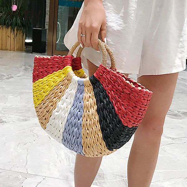 colourful women handbag rattan wicker straw bag woven half-round bag large capacity female casual travel tote fashion bolsos
colourful women handbag rattan wicker straw bag woven half-round bag large capacity female casual travel tote fashion bolsos