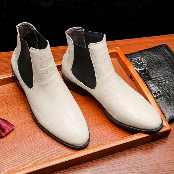 new chelsea boots men classic leather white boots business shoes waterproof hard-wearable ankle boots for men, Black
new chelsea boots men classic leather white boots business shoes waterproof hard-wearable ankle boots for men, Black