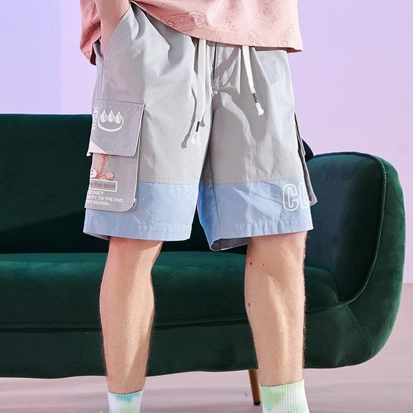 summer mens shorts casual letter print contrasting color splicing five-point pants fashion pocket loose breathable sports pants personality, White;black
summer mens shorts casual letter print contrasting color splicing five-point pants fashion pocket loose breathable sports pants personality, White;black