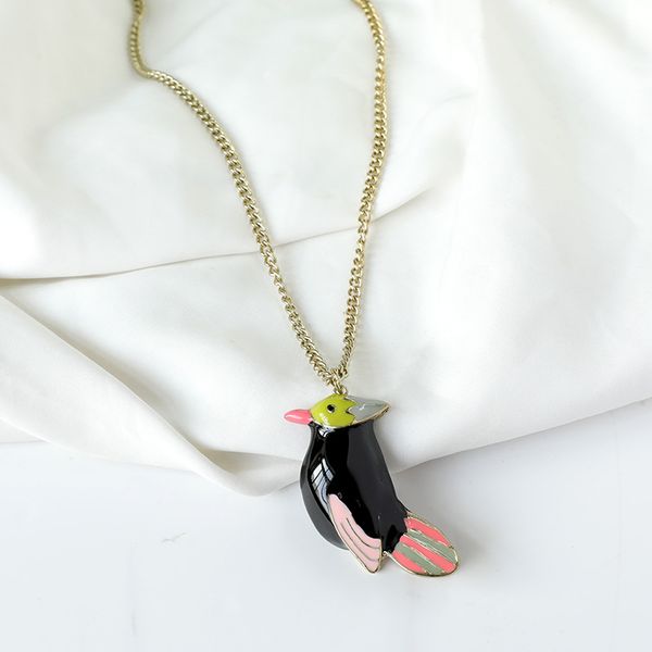 new tower enamel glaze bird necklace, Silver
new tower enamel glaze bird necklace, Silver