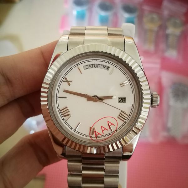 luxury watch men date 40mm white dial day automatic mechanical roman numerals no battery sweeping movement stainless steel watches just 2813, Slivery;brown
luxury watch men date 40mm white dial day automatic mechanical roman numerals no battery sweeping movement stainless steel watches just 2813, Slivery;brown