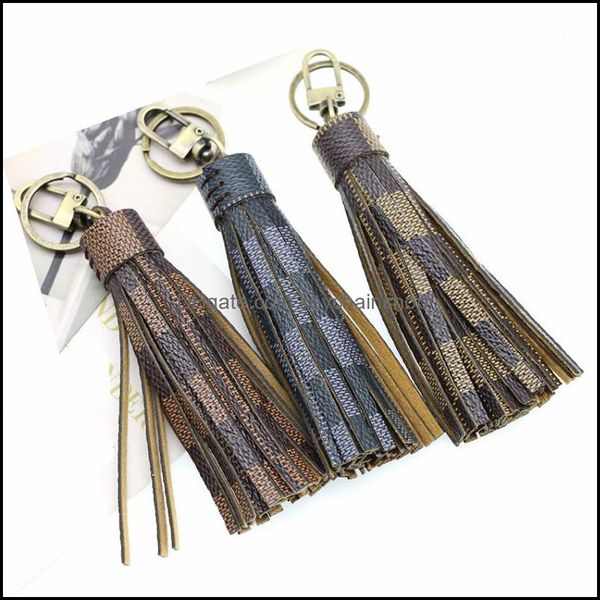 luxury tassel keychain plaid leather keyrings jewelry diy bag pendant car key chains ring holder for women men fashion charm drop delivery 2, Slivery;golden
luxury tassel keychain plaid leather keyrings jewelry diy bag pendant car key chains ring holder for women men fashion charm drop delivery 2, Slivery;golden
