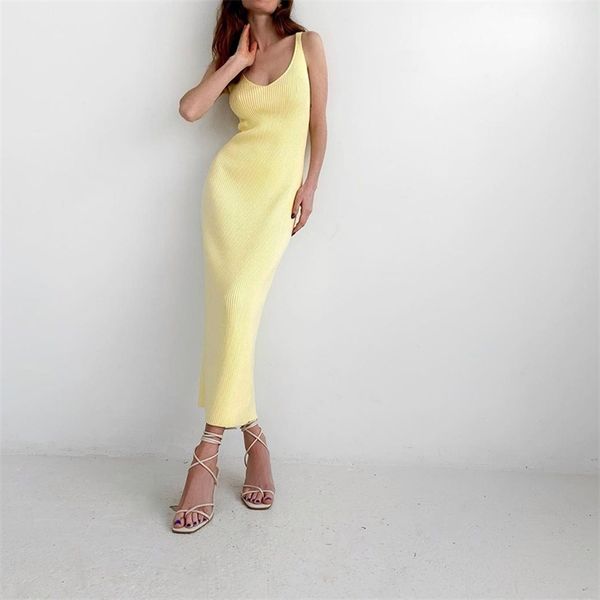 cokago v-neck summer women dress fashion yellow knitted maxi dress casual long sundress elegant sleeveless vestidos 220514, Black;gray
cokago v-neck summer women dress fashion yellow knitted maxi dress casual long sundress elegant sleeveless vestidos 220514, Black;gray