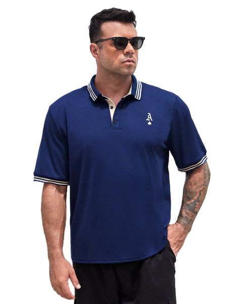 extended sizes men playing card print striped trim polo shirt n91s#, White;black
extended sizes men playing card print striped trim polo shirt n91s#, White;black