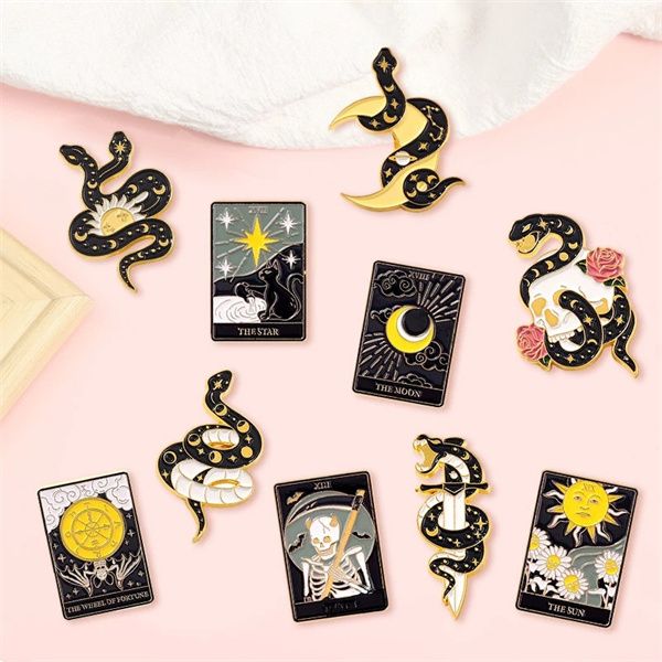 new halloween mystery faith tarot snake shape pins brooches denim bag gift men's women's fashion jewelry ornament ab893, Gray
new halloween mystery faith tarot snake shape pins brooches denim bag gift men's women's fashion jewelry ornament ab893, Gray