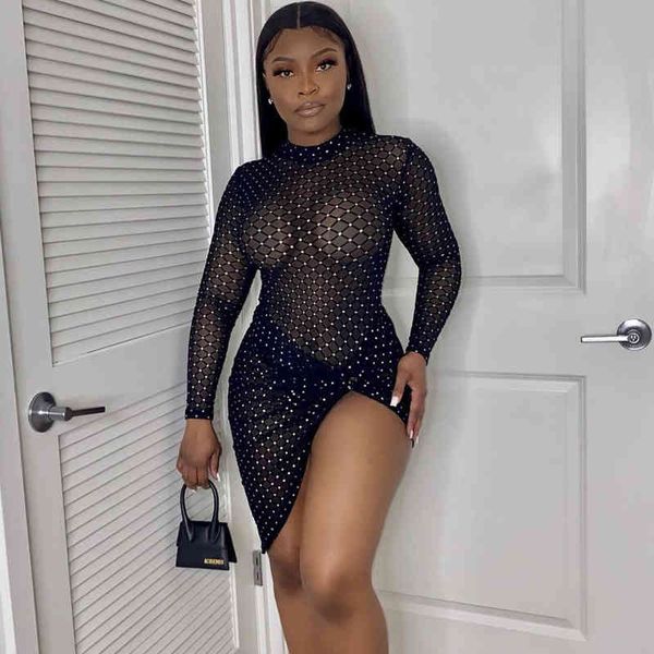 2022 women's dresses summer new perspective silver mesh hip wrap club party mini, Black;gray
2022 women's dresses summer new perspective silver mesh hip wrap club party mini, Black;gray