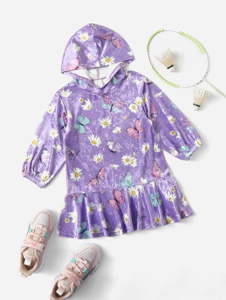 toddler girls floral and velvet hoodie dress she, Black
toddler girls floral and velvet hoodie dress she, Black