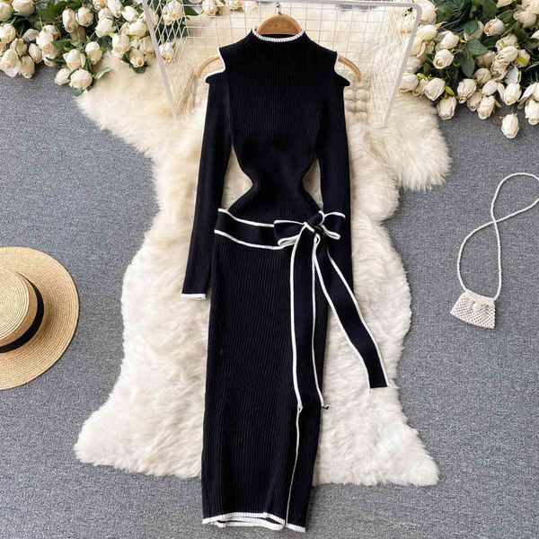 casual dresses light mature style slim temperament with wool dress lace up bow knot stand collar exposed shoulder bag hip thin knitted qbu1, Black;gray
casual dresses light mature style slim temperament with wool dress lace up bow knot stand collar exposed shoulder bag hip thin knitted qbu1, Black;gray