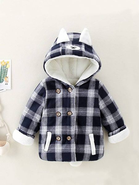 toddler boys plaid button front 3d ear hooded coat she, Blue;gray
toddler boys plaid button front 3d ear hooded coat she, Blue;gray