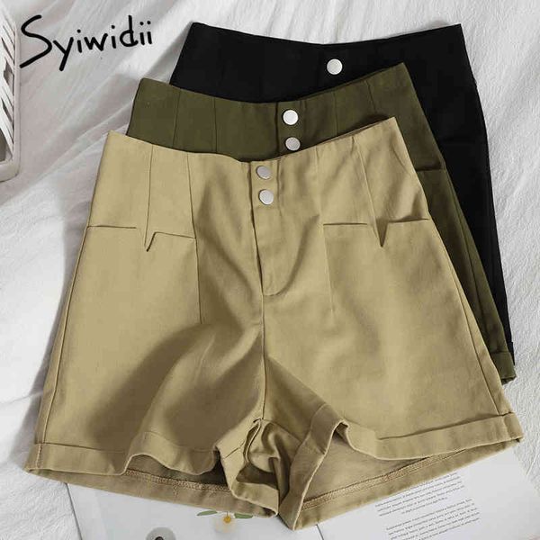 fashion pockets breasted high waist womens shorts button up zipper casual solid black green spring summer korean 210415, White;black
fashion pockets breasted high waist womens shorts button up zipper casual solid black green spring summer korean 210415, White;black