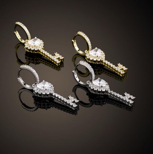 hip hop 1pair bling iced out cubic zircon key shape dangle earring rock for men women jewelry, Silver
hip hop 1pair bling iced out cubic zircon key shape dangle earring rock for men women jewelry, Silver