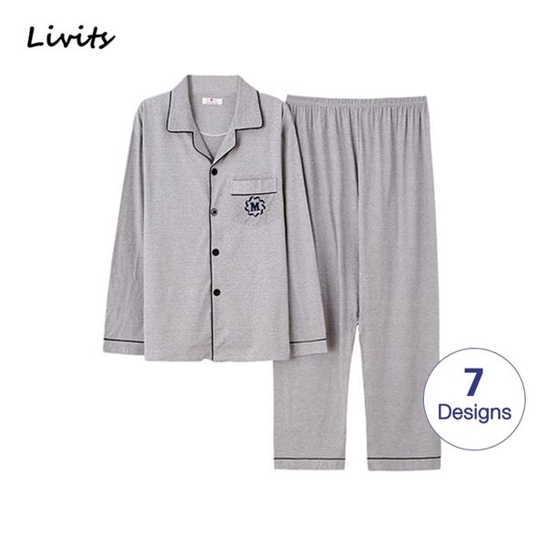 men s pajamas sets cotton pyjamas sleepwear nightwear for men long sleeve printed striped casual lj201112, Black;brown
men s pajamas sets cotton pyjamas sleepwear nightwear for men long sleeve printed striped casual lj201112, Black;brown