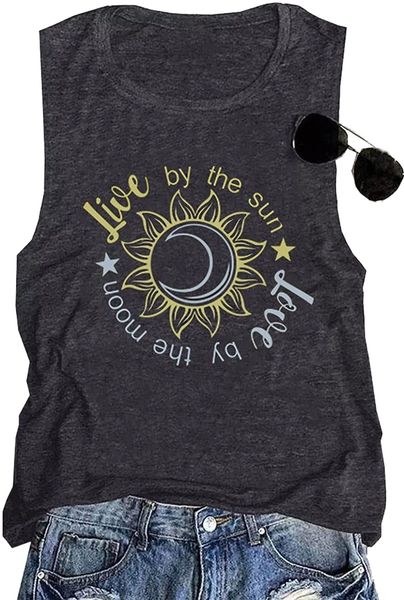 by the sun love by the moon tank womens funny sun and moon graphic shirt casual sleeveless beach tank vest 90pr#, White
by the sun love by the moon tank womens funny sun and moon graphic shirt casual sleeveless beach tank vest 90pr#, White