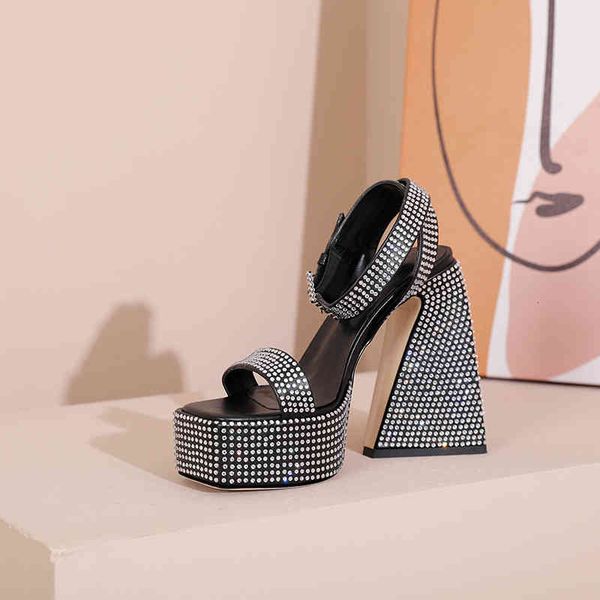 sandals summer high-heeled hollow herringbone sandals with thick heels women's shoes waterproof platform square head large p77w, Black
sandals summer high-heeled hollow herringbone sandals with thick heels women's shoes waterproof platform square head large p77w, Black