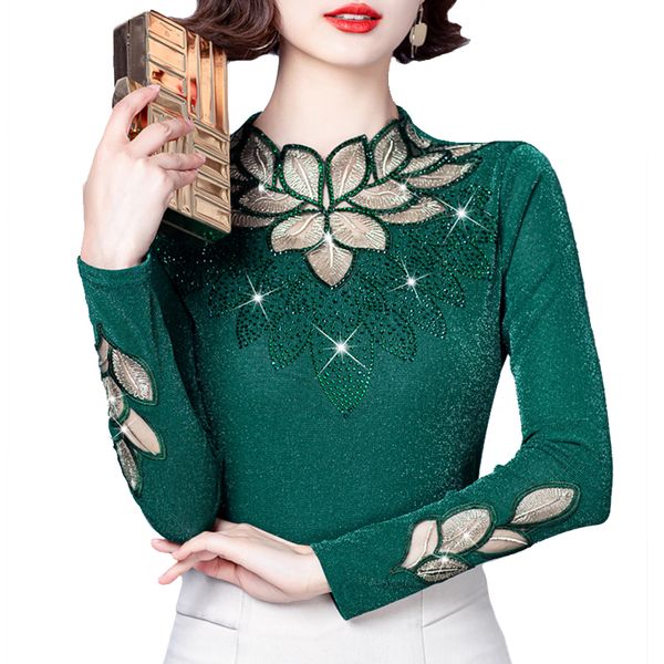 women's tshirt m4xl elegant lace shirt autumn winter drilling longsleeved tshirt flowers mesh blusa 230206, White
women's tshirt m4xl elegant lace shirt autumn winter drilling longsleeved tshirt flowers mesh blusa 230206, White