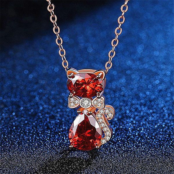 lockets fashion cute cat red crystal ruby gemstones zircon diamonds pendant necklaces for women rose gold color choker jewelry gifts, Silver
lockets fashion cute cat red crystal ruby gemstones zircon diamonds pendant necklaces for women rose gold color choker jewelry gifts, Silver