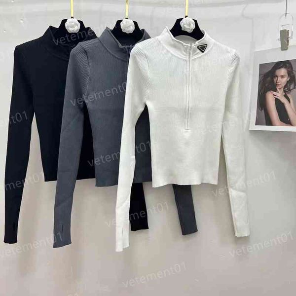 luxury women sweater skinny waist half cardigan stand collar sweater long sleeve t shirt brand designer womens sweaters knitwear, White;black
luxury women sweater skinny waist half cardigan stand collar sweater long sleeve t shirt brand designer womens sweaters knitwear, White;black