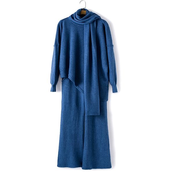 2020 women wool solf warm knitted suit female wide legs pullover sweater pant 3 piece set apricot pink green blue lj201120, White
2020 women wool solf warm knitted suit female wide legs pullover sweater pant 3 piece set apricot pink green blue lj201120, White