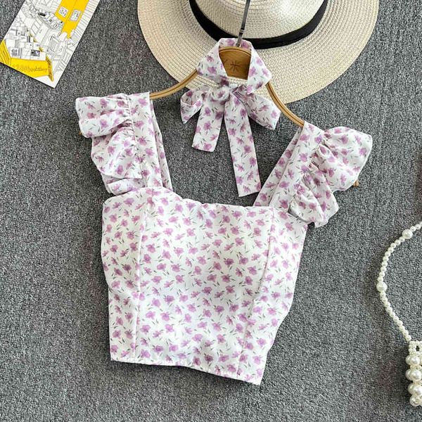 women's tanks camis western style girls' slim fitting belly button exposed sleeveless square collar floral blouse women's sum, White
women's tanks camis western style girls' slim fitting belly button exposed sleeveless square collar floral blouse women's sum, White