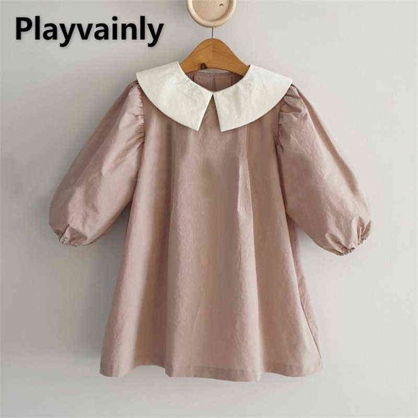 2022 korean style spring kids girls dresses blue pink long puff sleeves peter pan collar child vestido baby dresses e4290 y220510, Red;yellow
2022 korean style spring kids girls dresses blue pink long puff sleeves peter pan collar child vestido baby dresses e4290 y220510, Red;yellow