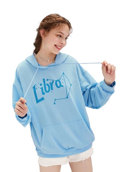 romwe libra letter constellation graphic pocket drawstring hoodie c48l#, Black
romwe libra letter constellation graphic pocket drawstring hoodie c48l#, Black