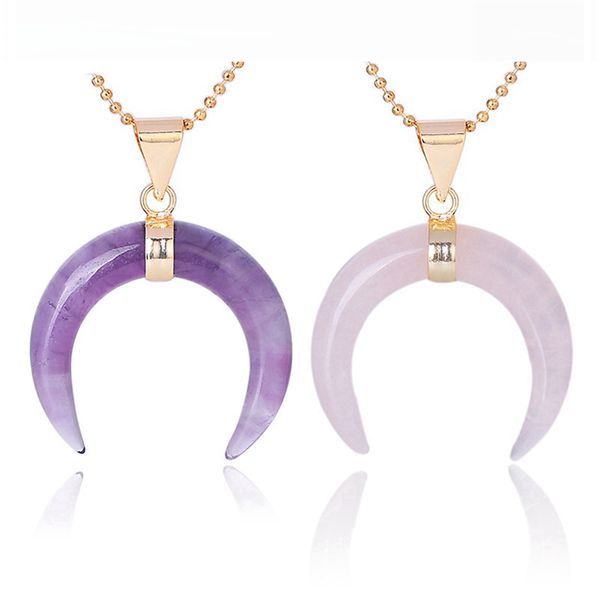4.3 x 3.3cm natural stone necklace jewelry crystal semi gem moon pendant necklaces gold plated crescent for men and women, Silver
4.3 x 3.3cm natural stone necklace jewelry crystal semi gem moon pendant necklaces gold plated crescent for men and women, Silver