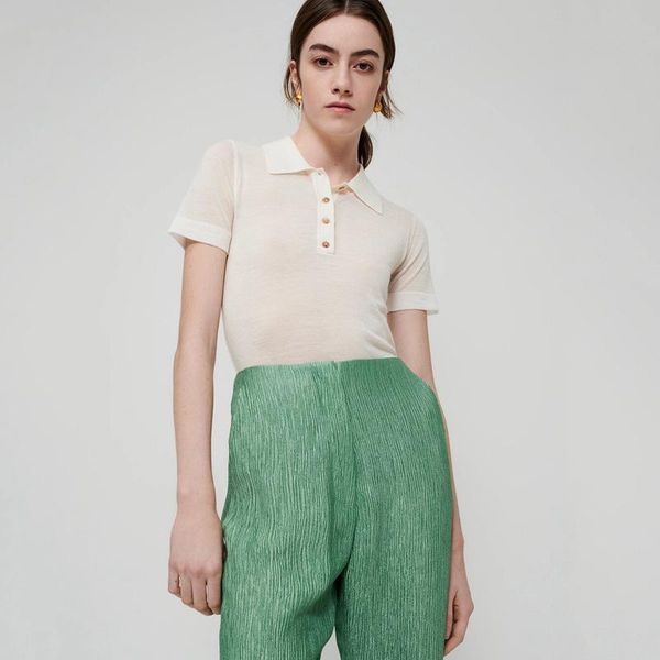women's t shirts summer temperament all-match knitted shirt high-end customized pure wool short-sleeved t-shirt women's omen's, White
women's t shirts summer temperament all-match knitted shirt high-end customized pure wool short-sleeved t-shirt women's omen's, White