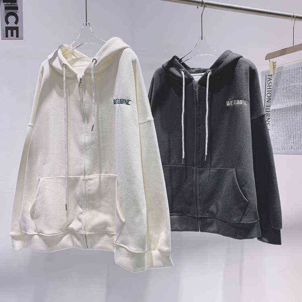 solid color long-sleeve hoodies women oversized zip-up sweatshirt fashion loose casual streetwear women clothing fall 2021 t220726, Black
solid color long-sleeve hoodies women oversized zip-up sweatshirt fashion loose casual streetwear women clothing fall 2021 t220726, Black