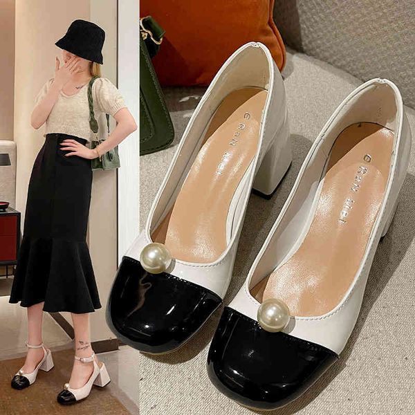 dress shoes designer luxury spring and summer miu family mary jane round head high heels pearl patent leather thick heel back empty sandals, Black
dress shoes designer luxury spring and summer miu family mary jane round head high heels pearl patent leather thick heel back empty sandals, Black