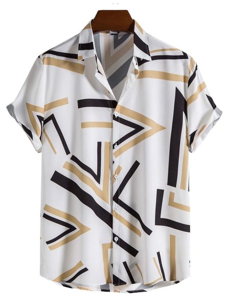 men allover print shirt 72c1#, White;black
men allover print shirt 72c1#, White;black