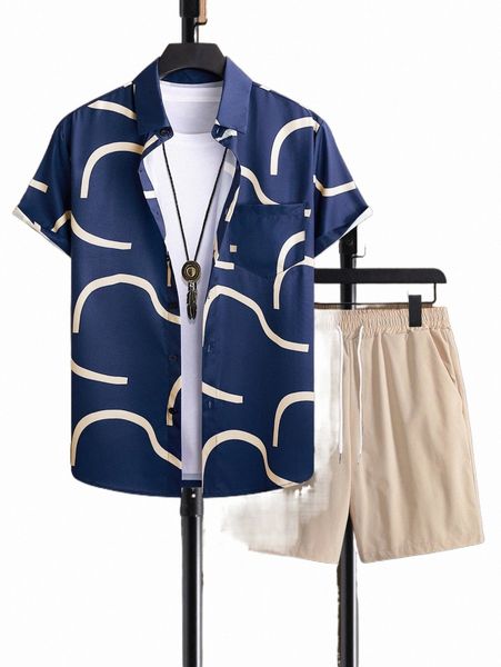 men graphic print patched pocket shirt & drawstring waist shorts without tee u2vd#, Gray
men graphic print patched pocket shirt & drawstring waist shorts without tee u2vd#, Gray