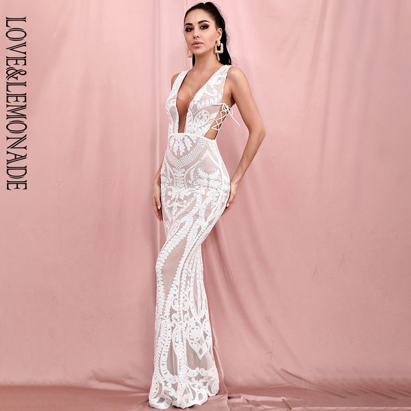 love&lemonade deep v-neck side cut out lace white geometric sequin bodycon dinner party maxi dress lm82308 220507, Black;gray
love&lemonade deep v-neck side cut out lace white geometric sequin bodycon dinner party maxi dress lm82308 220507, Black;gray