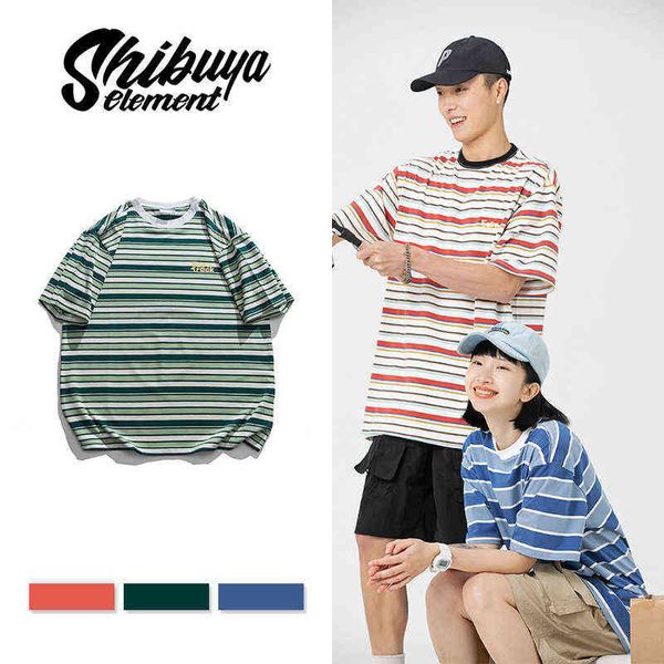 fashion brand small fresh horizontal stripe lovers new casual loose in summer men, White;black
fashion brand small fresh horizontal stripe lovers new casual loose in summer men, White;black