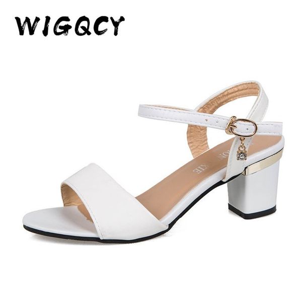 42 size drop high heels sandal summer shoe fashion buckle strap square heel white open toe sandals 220602, Black
42 size drop high heels sandal summer shoe fashion buckle strap square heel white open toe sandals 220602, Black