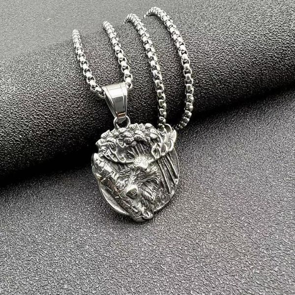 hip hop rock stainless steel moose head pendant necklace for men punk jewelry never fade gift, Silver
hip hop rock stainless steel moose head pendant necklace for men punk jewelry never fade gift, Silver