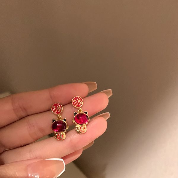925 silver needle chinese style red chinese zodiac tiger crystal earrings new year interesting text earrings online influencer eardrop wome, Golden
925 silver needle chinese style red chinese zodiac tiger crystal earrings new year interesting text earrings online influencer eardrop wome, Golden